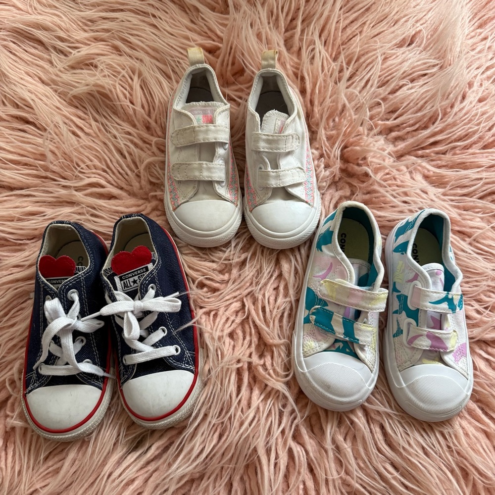 GUC Converse All Star Jack Purcell Kids Sneakers denim heart sharks